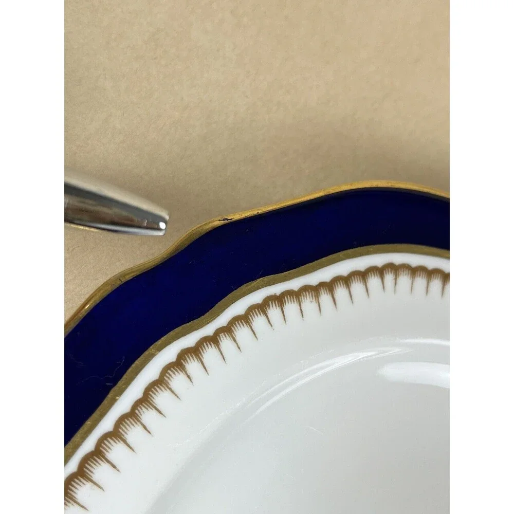 2 HTF Antique Spode Copeland Cobalt Blue Gold Trim R7767 Salad Plate 7 3/4”‎